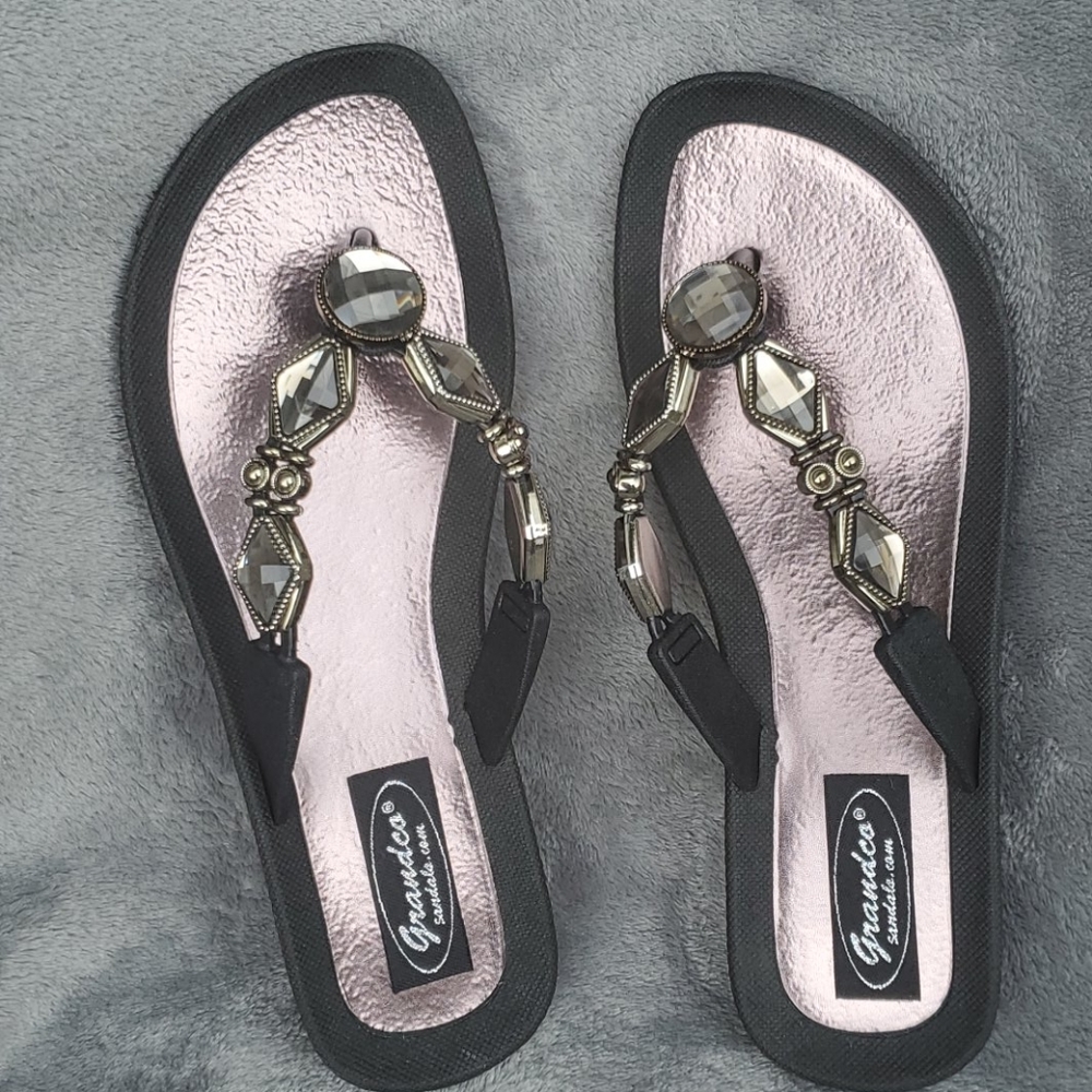 Grandco Beaded Slide Sandals